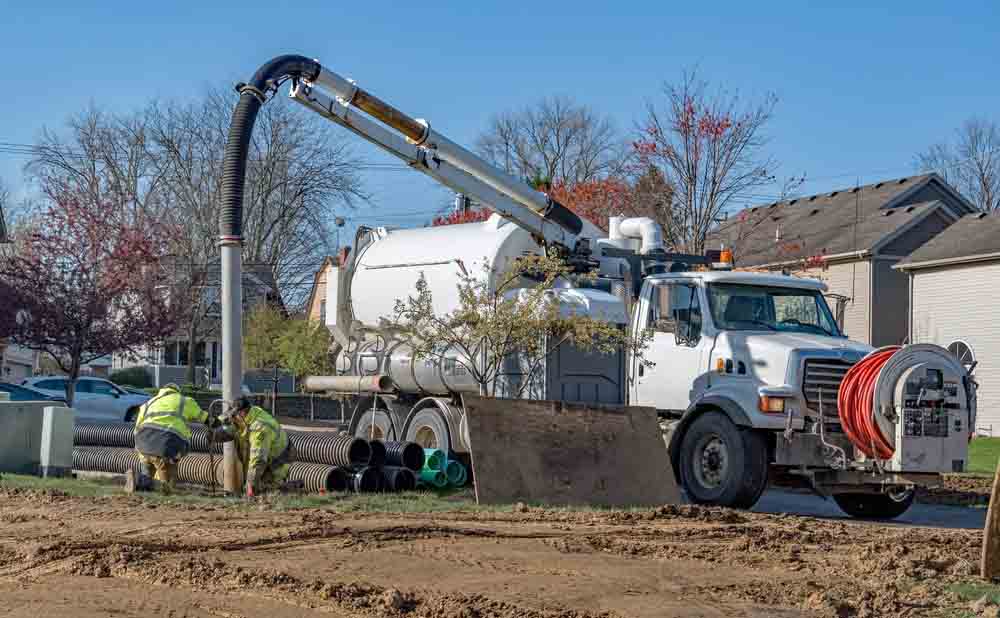 hydrovac excavation underway