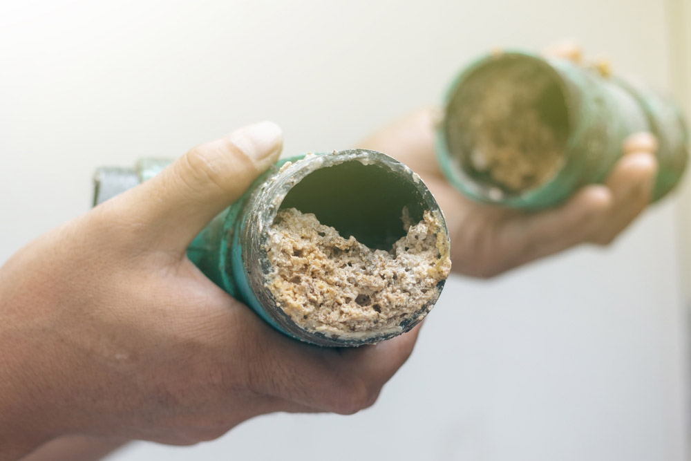 grease buildup in pipe interior
